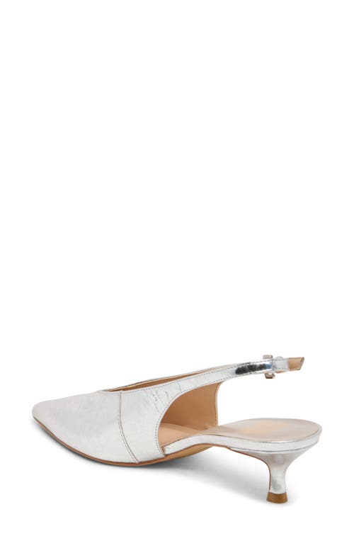 Dolce Vita Alenna Slingback Pointed Toe Kitten Heel Pump In Metallic