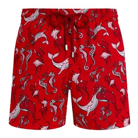 Men Stretch Short Swim Shorts Whales love