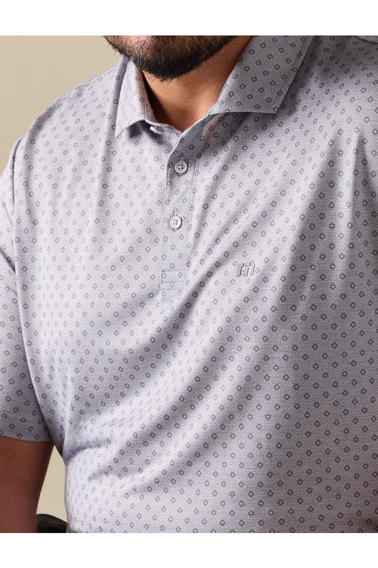 Big & Tall Final Drive Geometric Polo Shirt, Alternate, color, HEATHER GREY