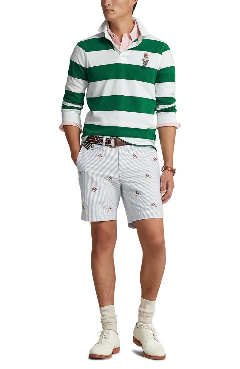 Polo Ralph Lauren Polo Bear Stripe Cotton Jersey Rugby Shirt, Alternate, color,