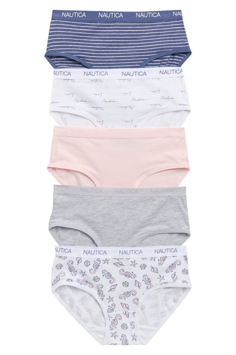 Kids' 5-Pack Stretch Cotton Briefs, Main, color, PETAL KISSES SEAHORSE