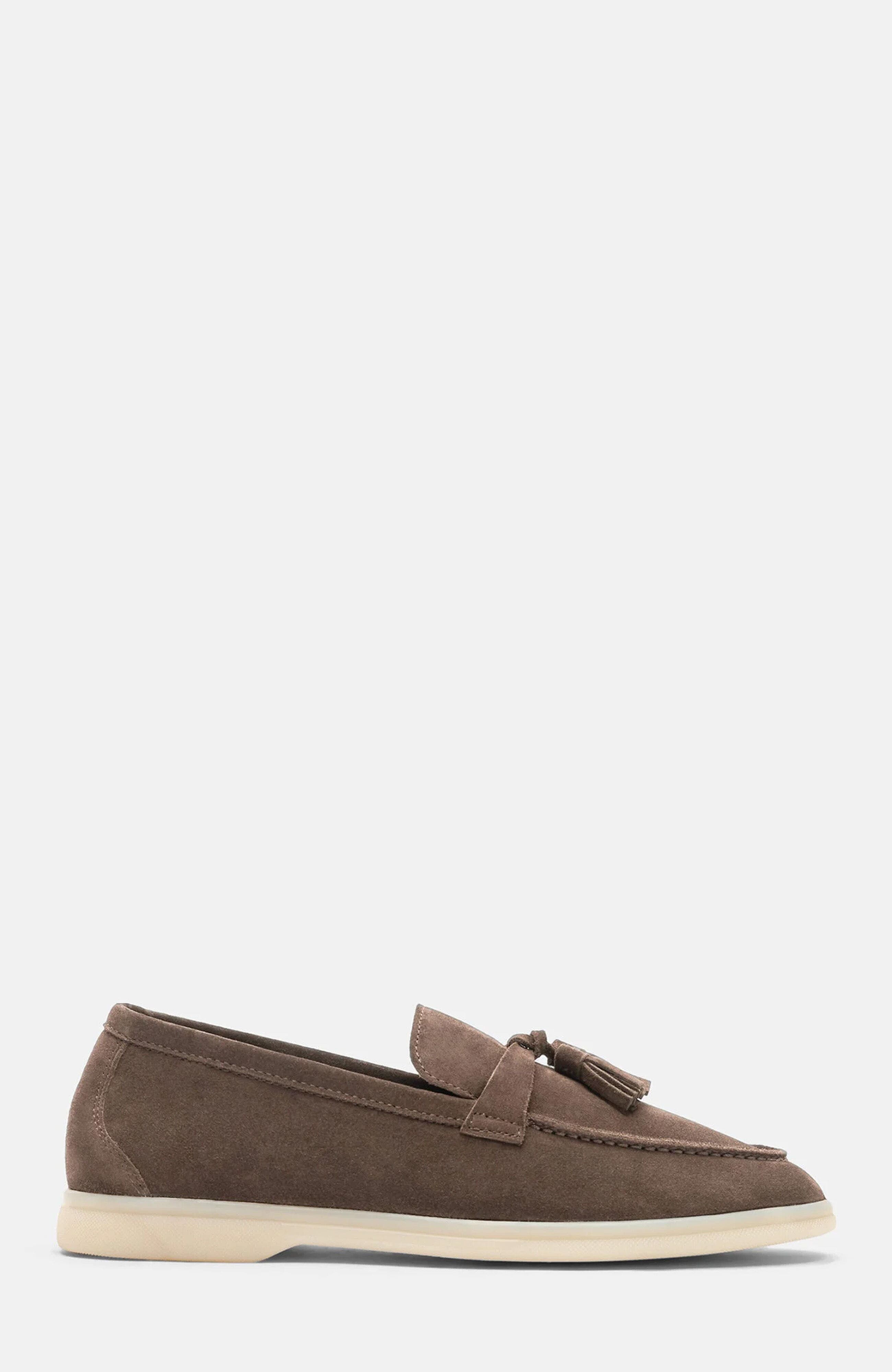 Leandra Loafers, Alternate, color, Deep Taupe - Suede