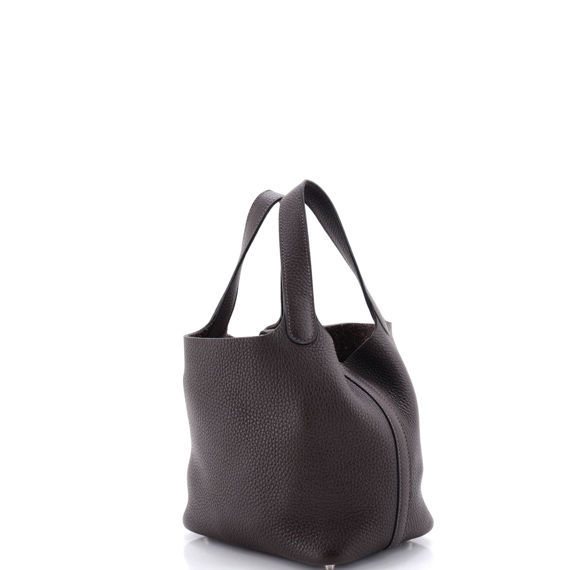 Pre-Owned Hermes Picotin Lock Bag Clemence PM, Alternate, color, Ebene