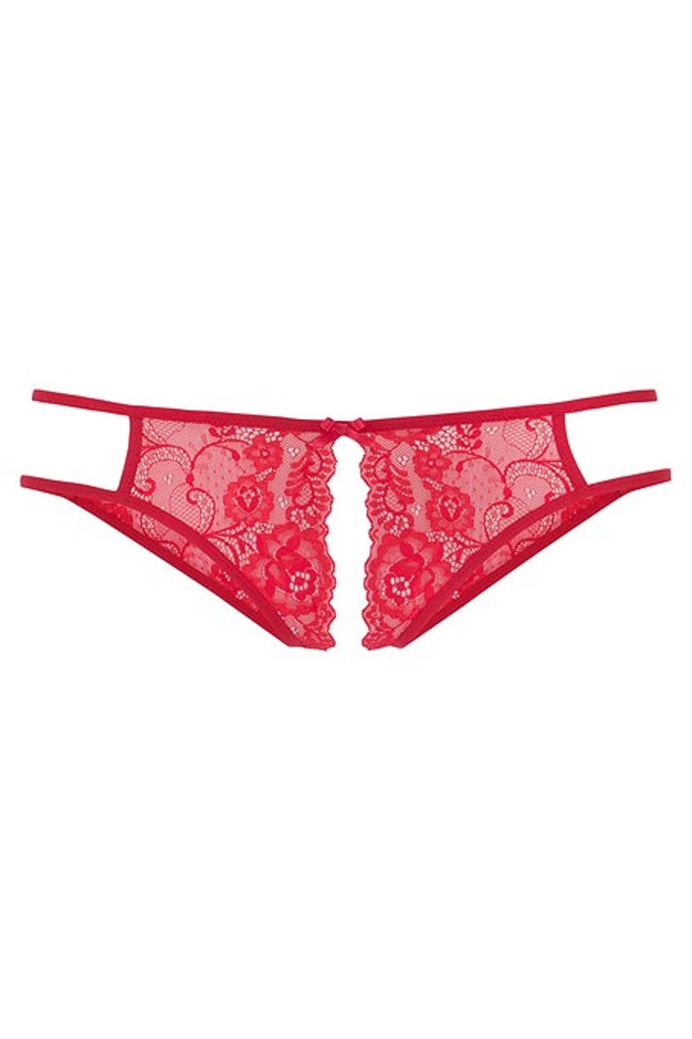 Lace Open Brief, Main, color, Red
