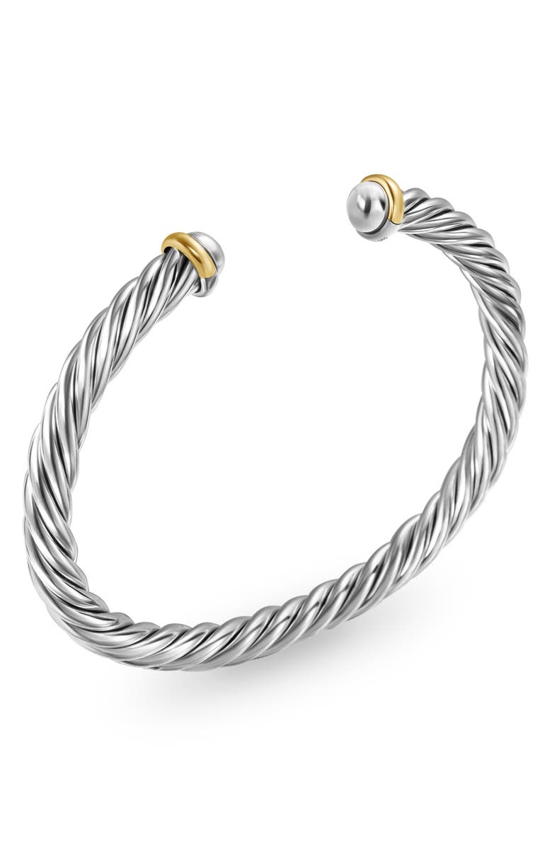 David Yurman Cable Cuff Bracelet in Sterling Silver with 14K Yellow Gold, 6mm, Alternate, color, Sterling Silver/ Gold