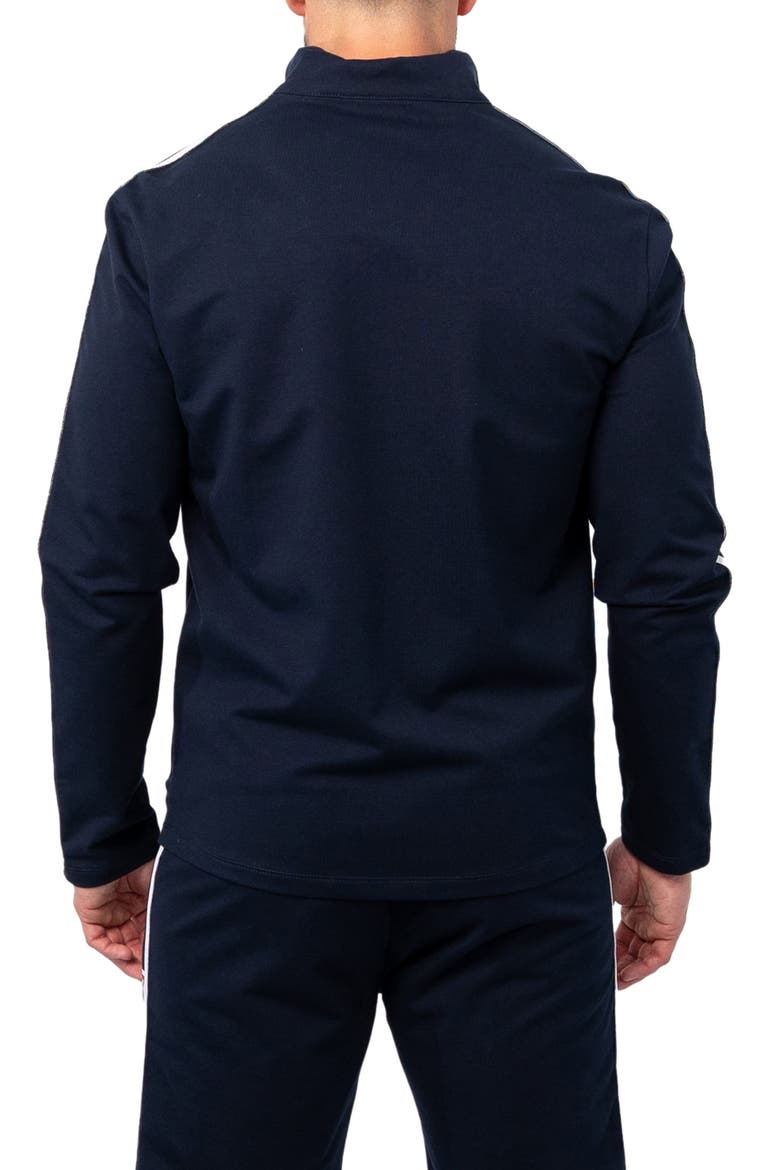 Stretch Cotton Zip-Up Track Jacket, Alternate, color, BLUE