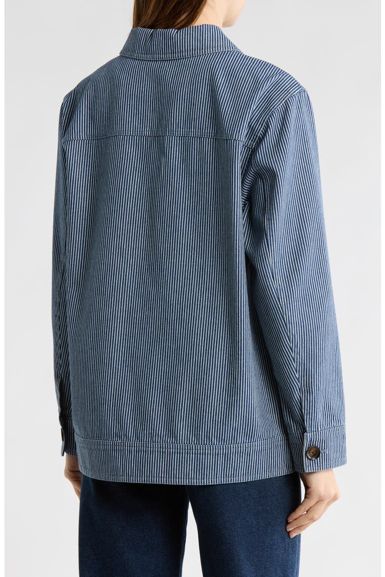Stripe Cotton Jacket, Alternate, color, DARK NAVY