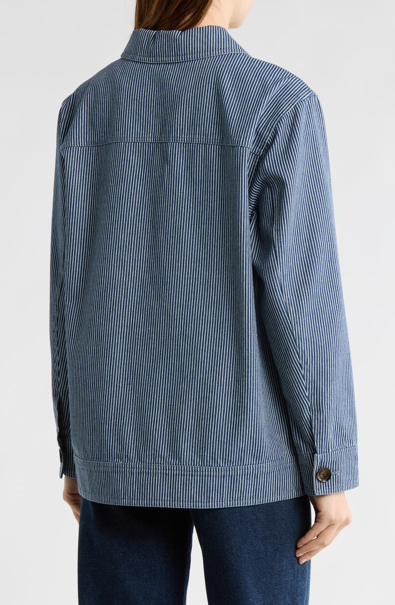 Bernardo Stripe Cotton Jacket, Alternate, color, Dark Navy