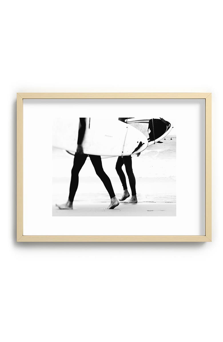 Deny Designs Ingrid Beddoes - Catch a Wave Framed Art Print, Main, color, Black-White