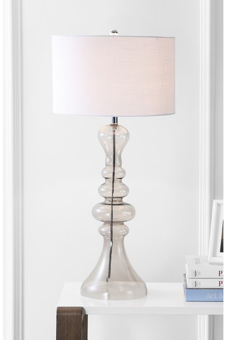 Madeline 35" Curved Glass LED Table Lamp, Alternate, color, Smoke Gray