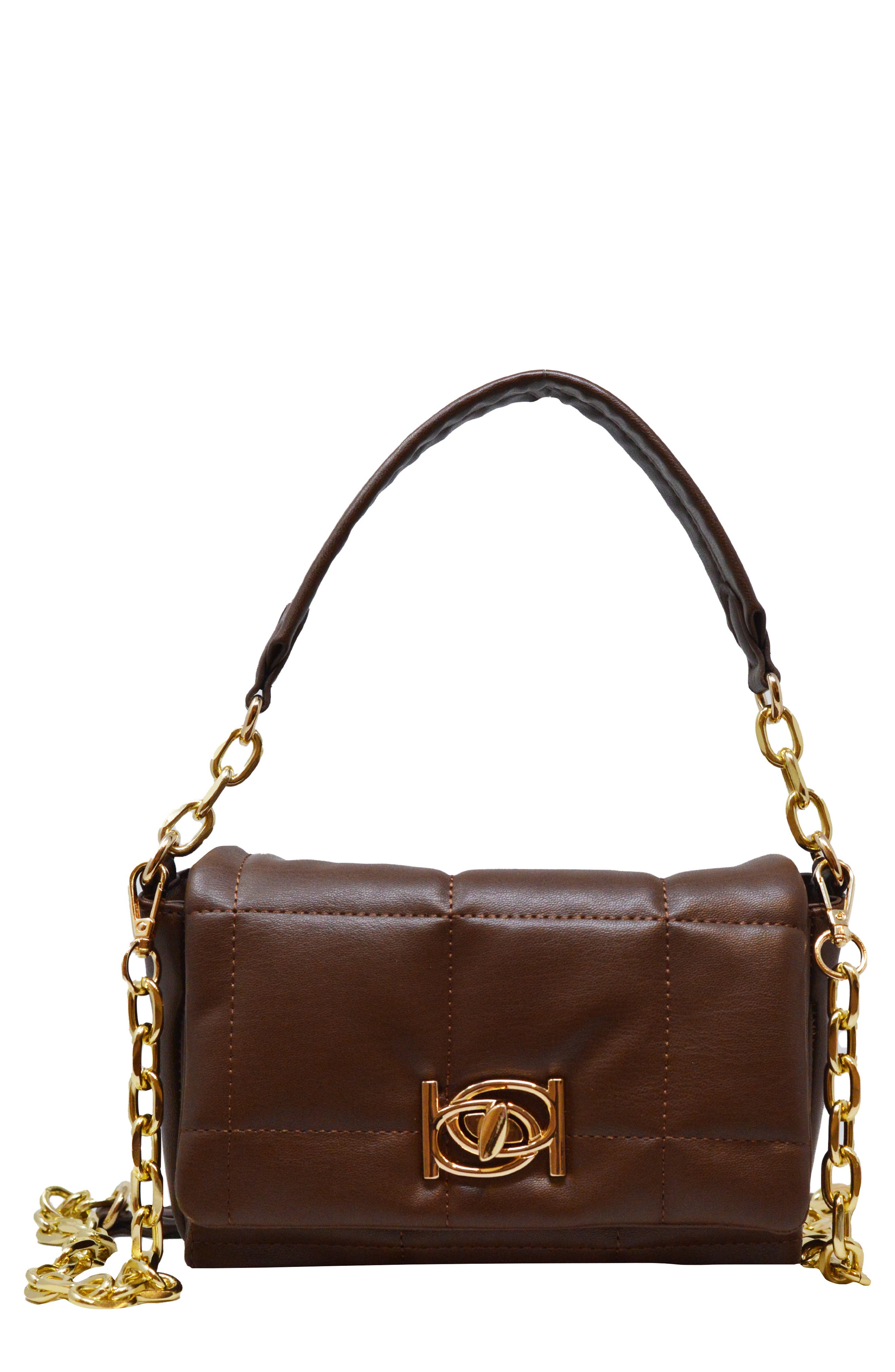 Veronica Convertible Shoulder Bag, Main, color, CHOCOLATE