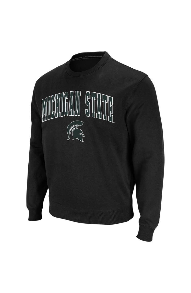 COLOSSEUM Men's Colosseum Black Michigan State Spartans Arch & Logo Crew Neck Sweatshirt, Main, color, Black