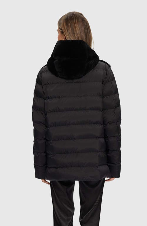 Gorski Shearling Lamb Parka, Quilted Features In Black
