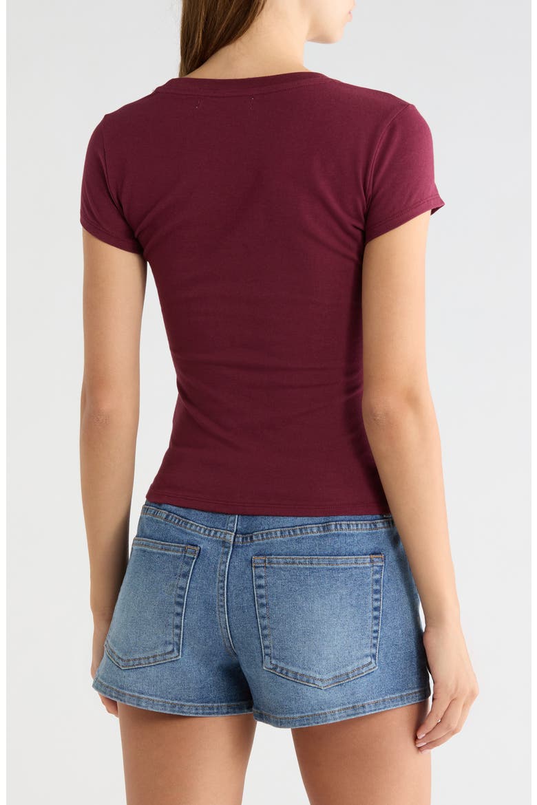 Obsessed Rhinestone Ruched Side T-shirt, Alternate, color, WINDSOR WINE