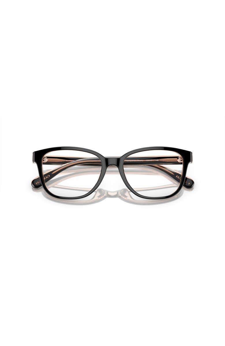 COACH 53mm Square optical glasses, Alternate, color, Black