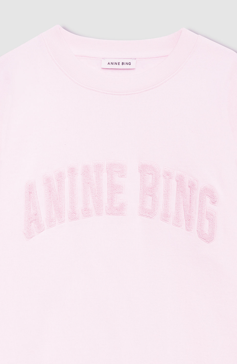 ANINE BING Spencer Crewneck Pullover Sweatshirt, Alternate, color, Powder Pink