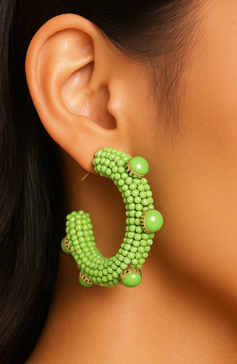 Deepa Gurnani Hayes Beaded Hoop Earrings, Alternate, color, 