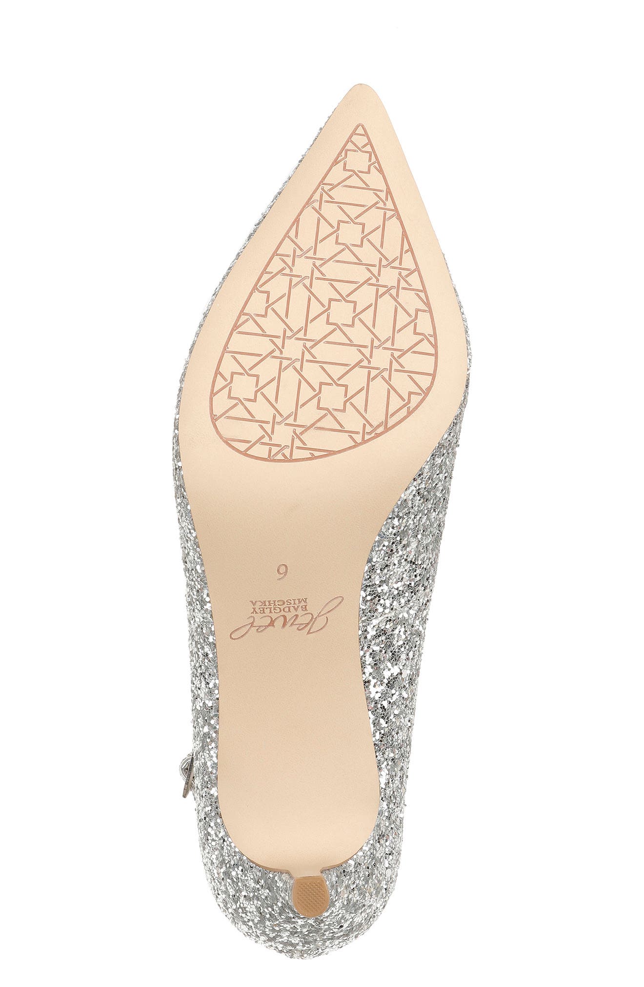 Jewel Badgley Mischka Jamila Pointed Toe Pump, Alternate, color, Silver