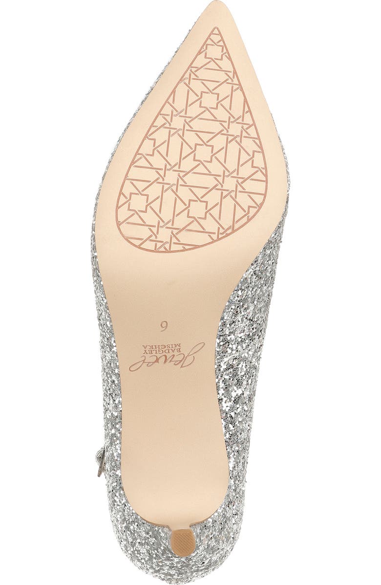 Jewel Badgley Mischka Jamila Pointed Toe Pump, Alternate, color, Silver