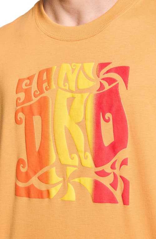 Sandro Wave Print Cotton T-shirt In Mandarin.