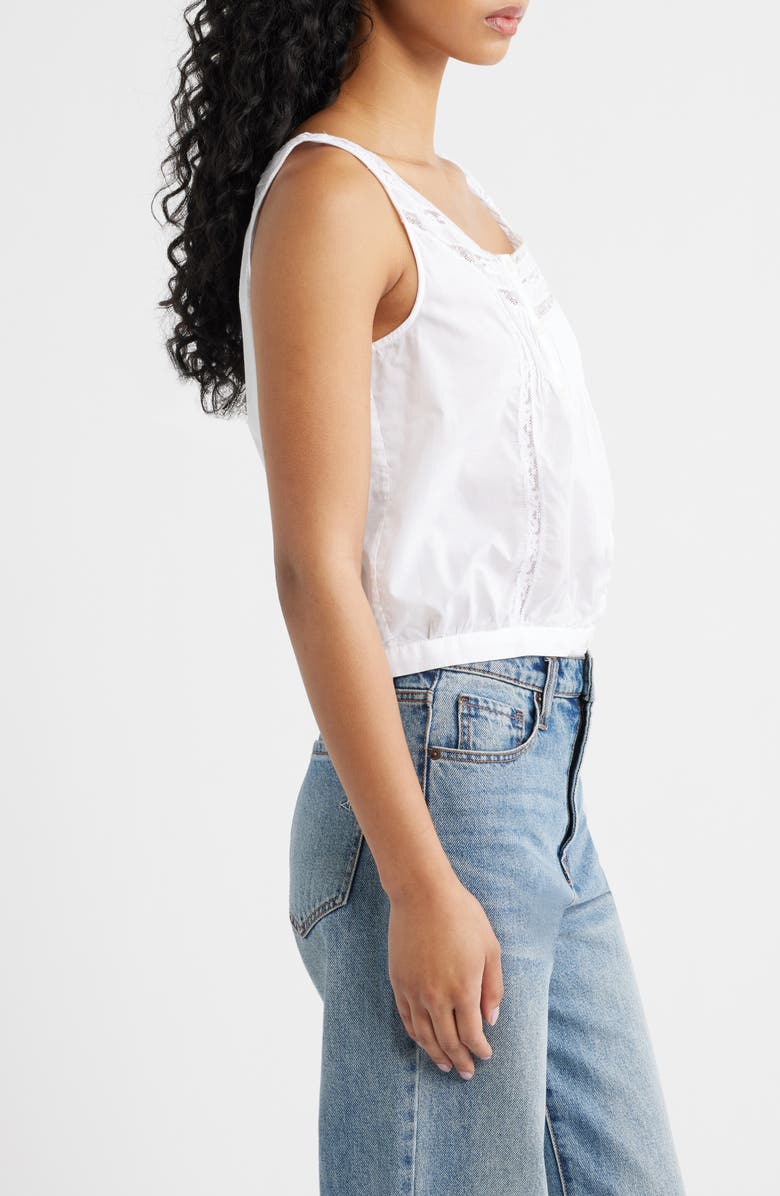 Madewell Lace Inset Pintuck Sleeveless Top, Alternate, color, White