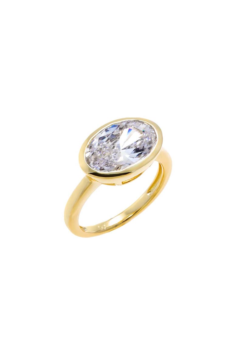 CZ Oval Bezel Pinky Ring, Main, color, Gold