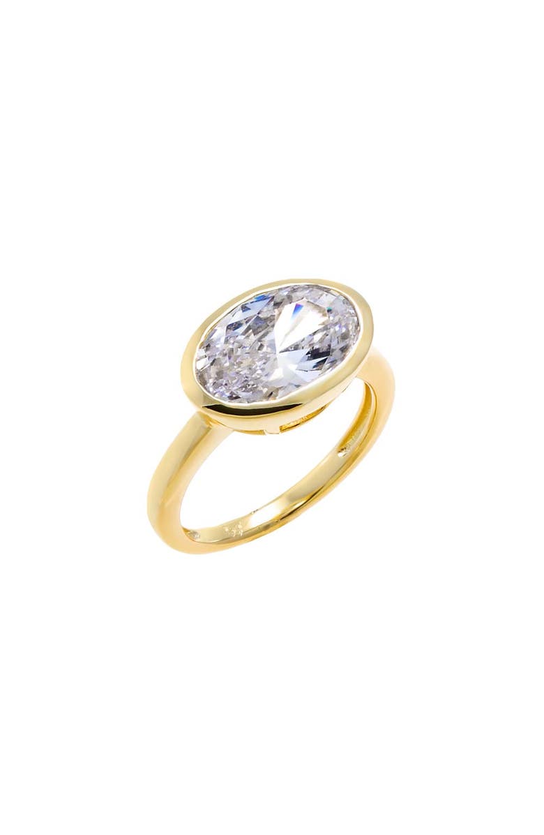 BY ADINA EDEN CZ Oval Bezel Pinky Ring, Main, color, Gold