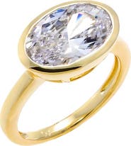 BY ADINA EDEN CZ Oval Bezel Pinky Ring