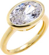 BY ADINA EDEN CZ Oval Bezel Pinky Ring