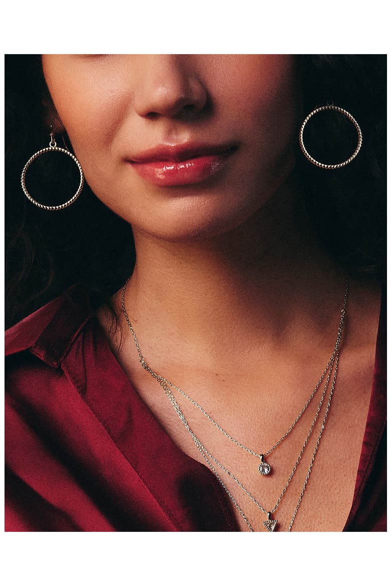 Terina Hoop Drop Earrings, Alternate, color, SILVER