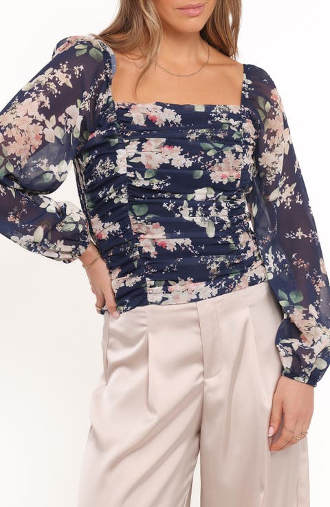 Maia Floral Ruched Top
