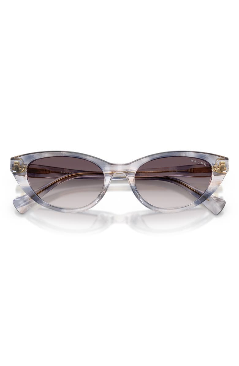 RALPH 53mm Gradient Cat Eye Sunglasses, Alternate, color, Striped Grey / Grey Gradient