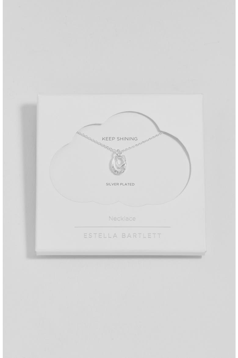 Oval Interlinked Cubic Zirconia Pendant Necklace, Alternate, color, SILVER PLATED
