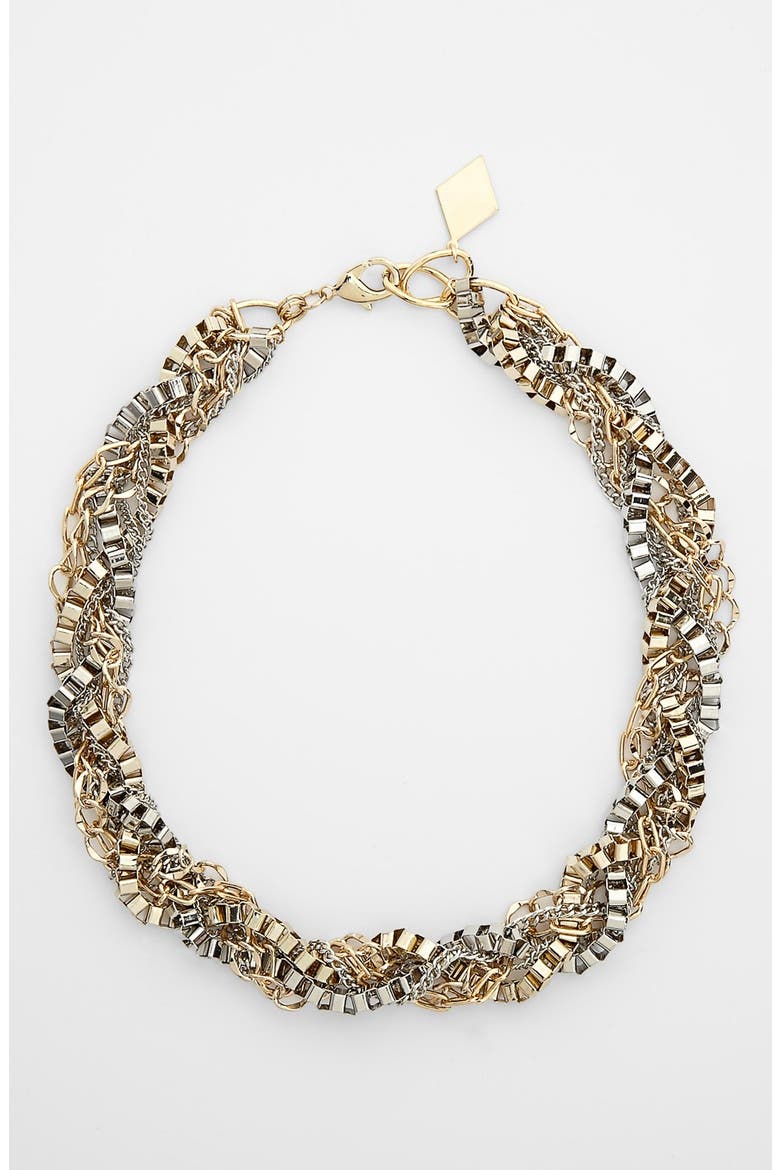 Mixed Chain Necklace, Main, color, GOLD SILVER