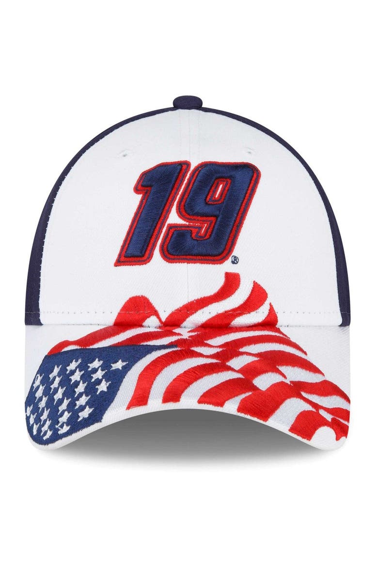 Men's New Era White/Blue Martin Truex Jr 9FORTY Americana Snapback Adjustable Hat, Alternate, color, White