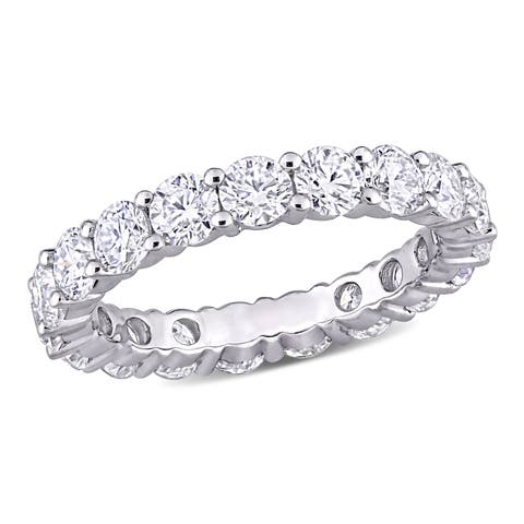 Moissanite Eternity Ring 10k White Gold