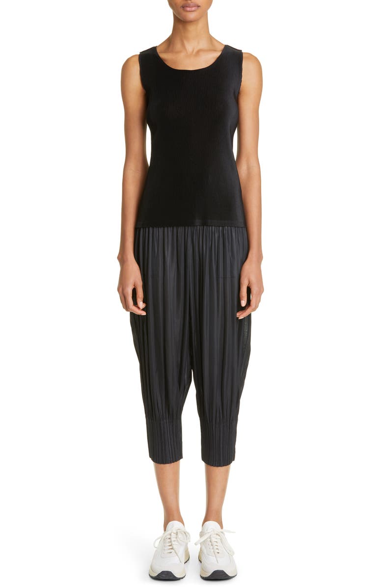 Pleats Please Issey Miyake Fluffy Basics Pants, Alternate, color, 15-Black