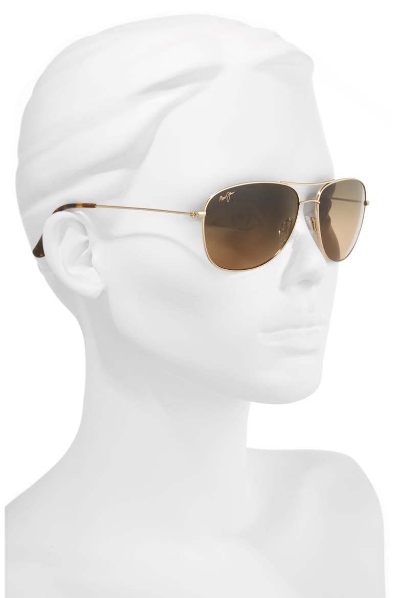 Cliff House 59mm Polarized Aviator Sunglasses, Alternate, color, GOLD