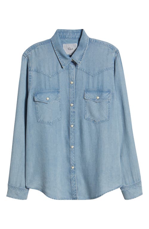 Rails Remi Chambray Snap Front Western Shirt In Blue