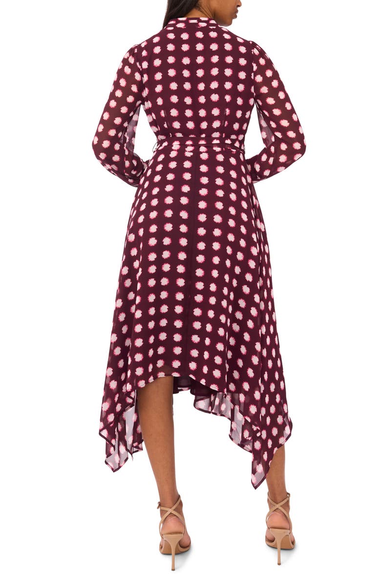 Halogen<sup>®</sup> Long Sleeve Midi Dress, Alternate, color, Windsor Wine