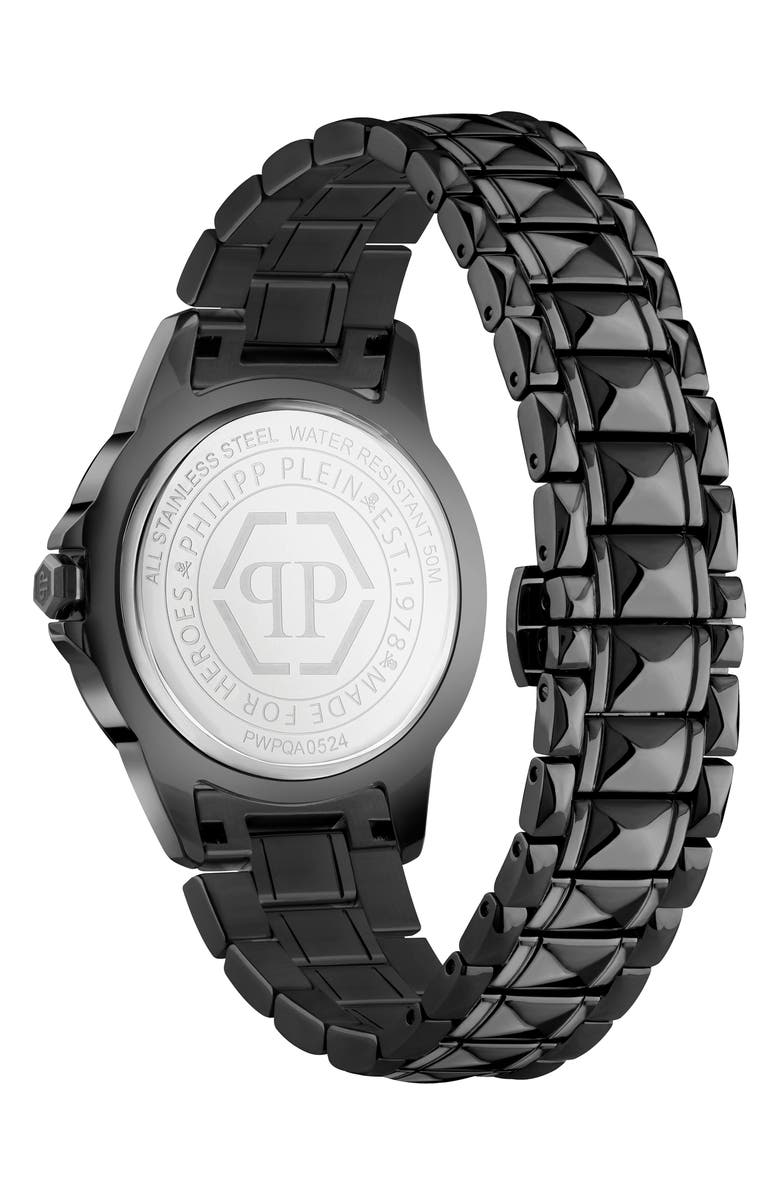 PHILIPP PLEIN Lady Rock Bracelet Strap Watch, 38mm, Alternate, color, Ip Black
