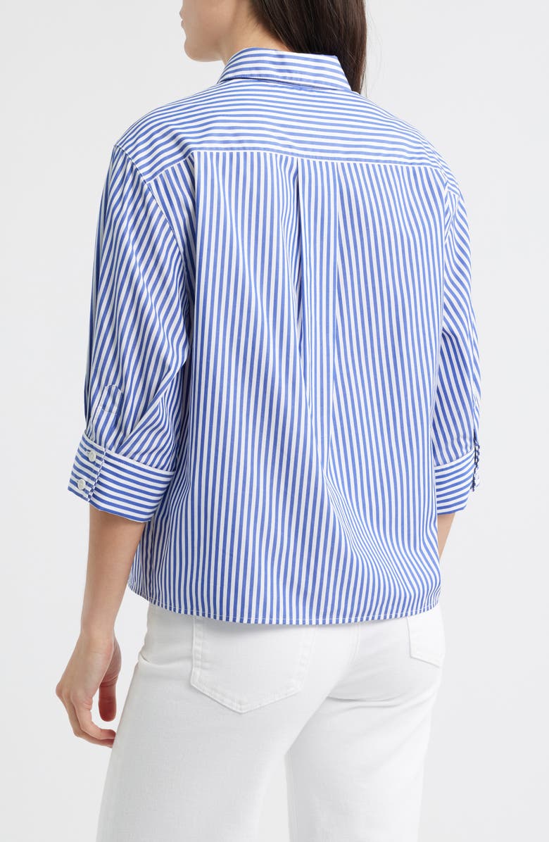 rag & bone Lucia Stripe Poplin Button-Up Shirt, Alternate, color, Navy Stripe