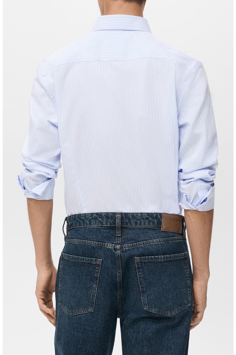 Slim Fit Stripe Button-Up Shirt, Alternate, color, SKY BLUE