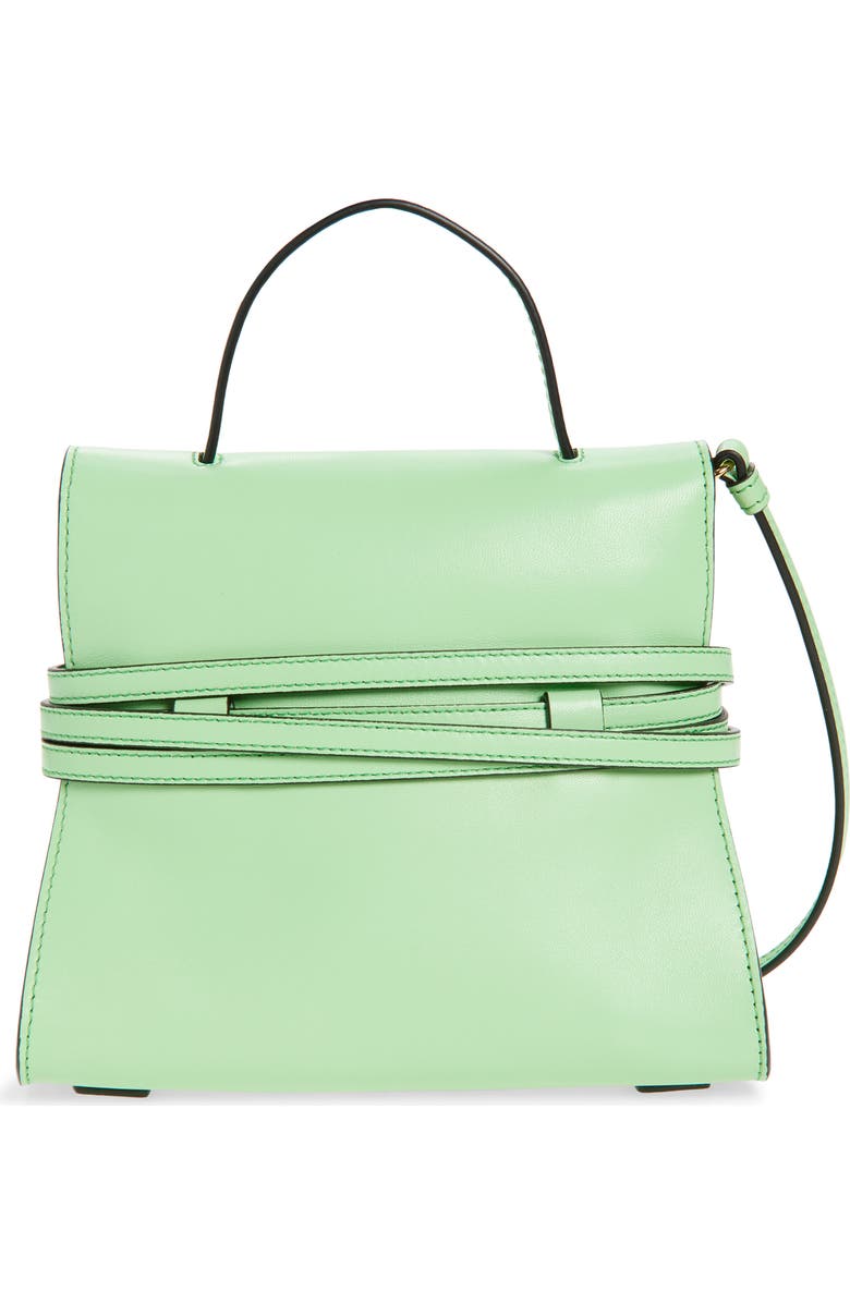 Moschino Small Tie Me Leather Top Handle Bag, Alternate, color, 822 Pistachio