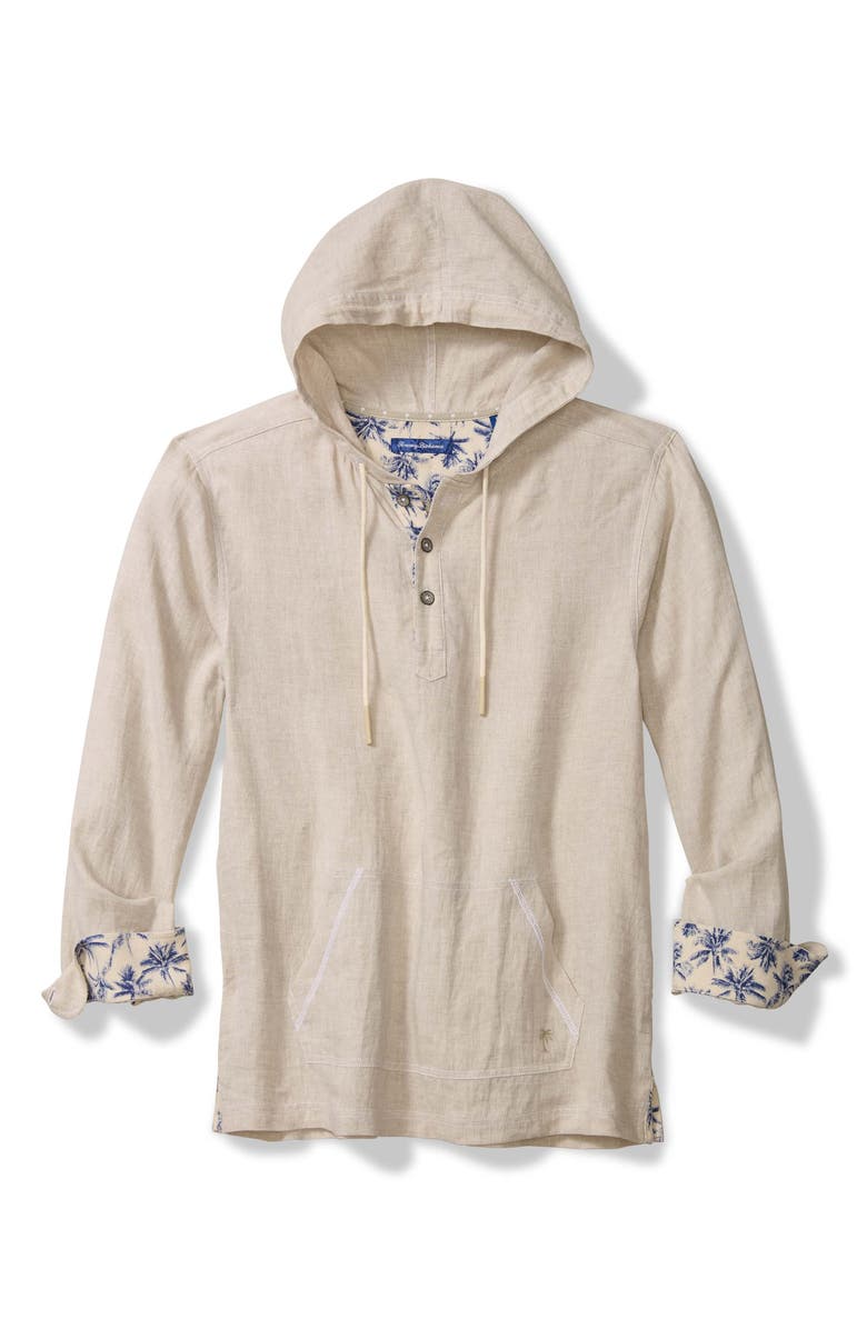 Tommy Bahama Desert Riviera Baja Linen Hoodie, Alternate, color, Natural