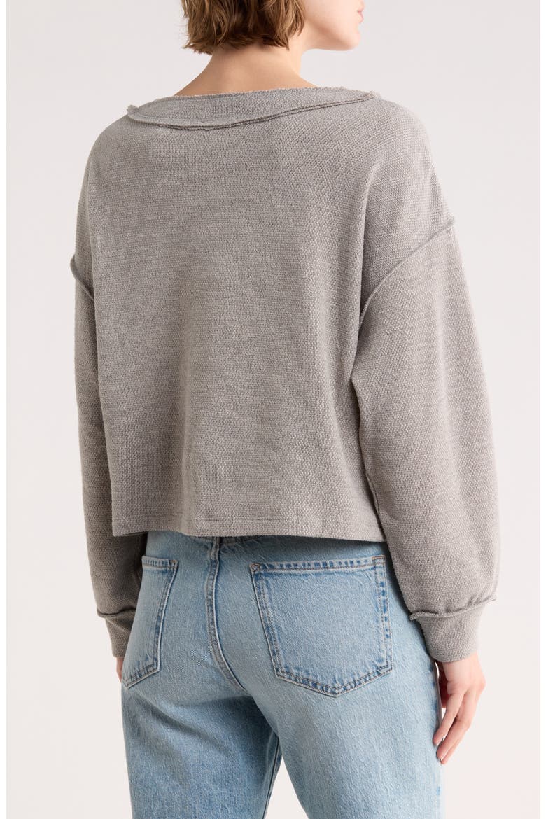 V-Neck Long Sleeve Top, Alternate, color, GREY