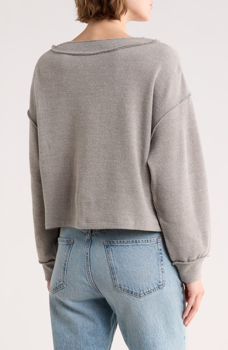 Lush V-Neck Long Sleeve Top, Alternate, color, Grey