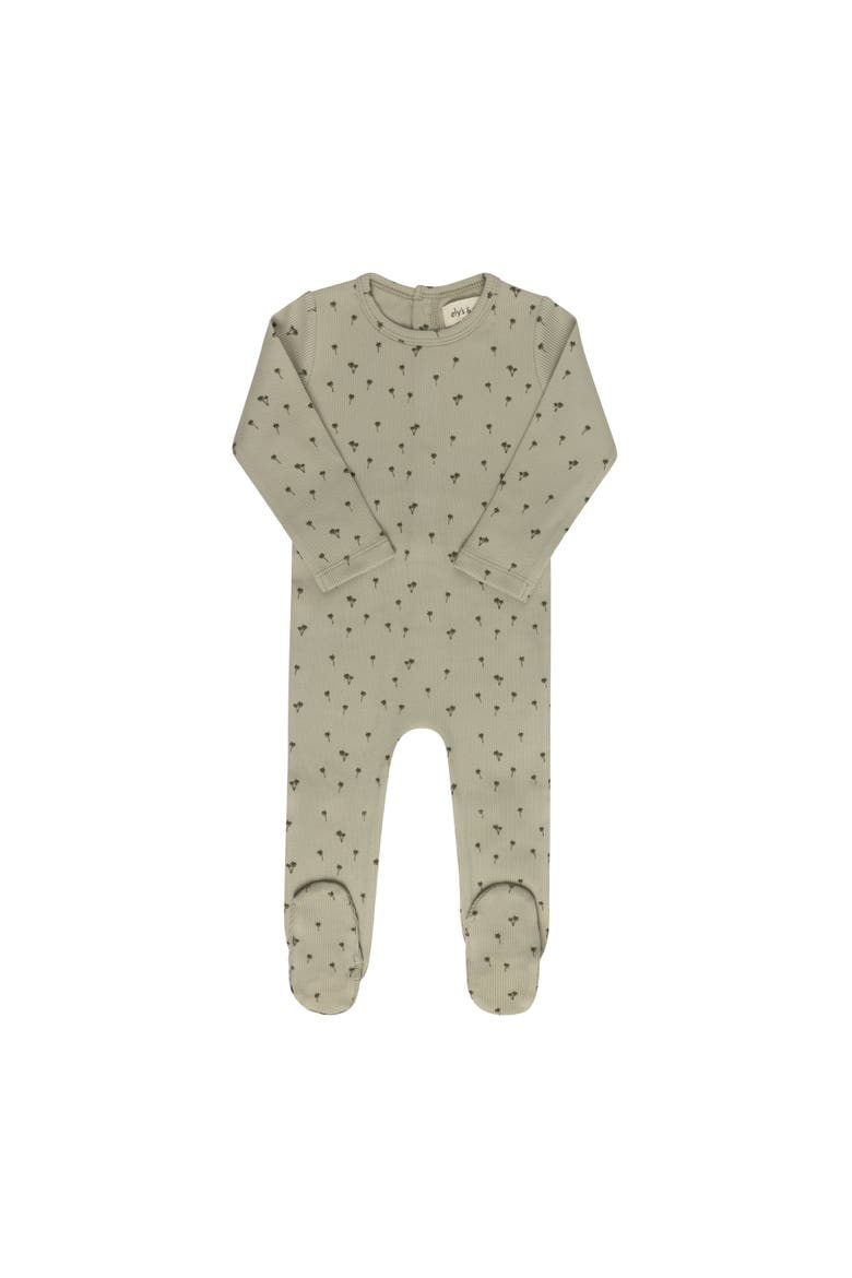 Floral Pointelle Collection - Footie, Main, color, Sage