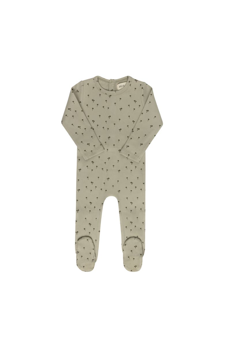 Ely's & Co. Printed Palm Trees Collection - Baby Boy Footie, Main, color, Sage
