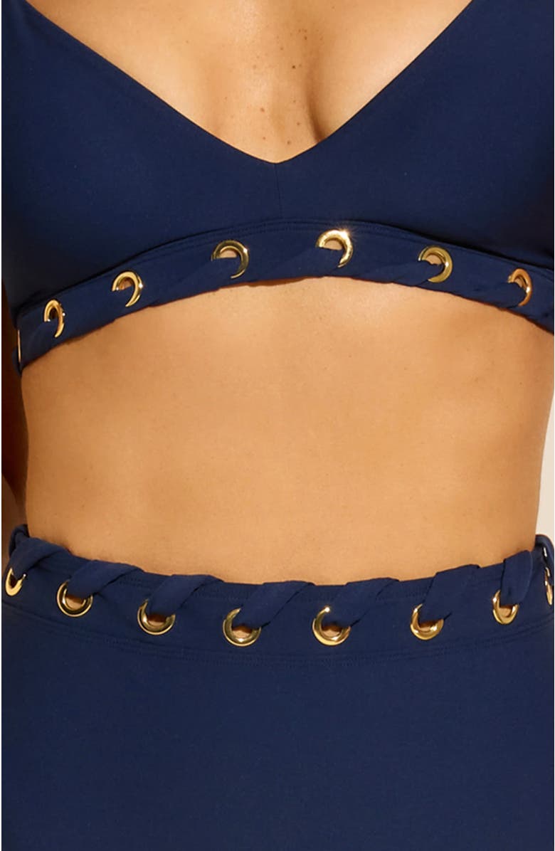 STYLEST DreamSculpt High Rise Grommet Bikini Bottom, Alternate, color, Navy